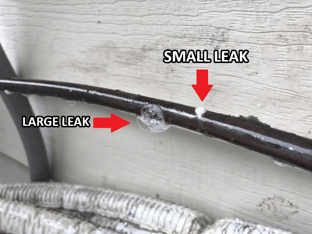 refregirant leak from a pipe