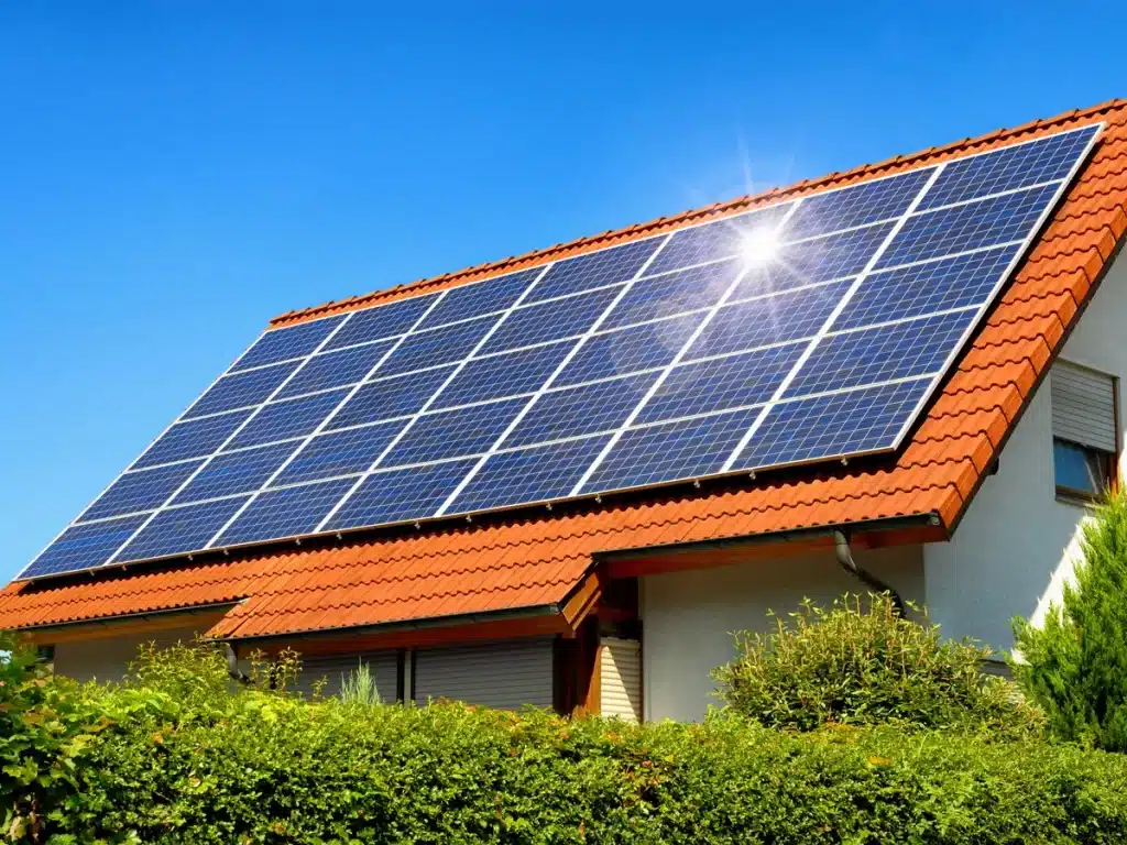 solar pannel installed on a roof top