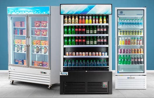 commercial refrigerators in a shop 