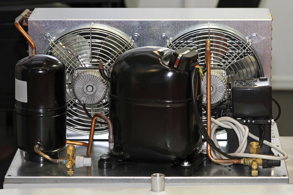 internal view of Refrigerator compressor unit