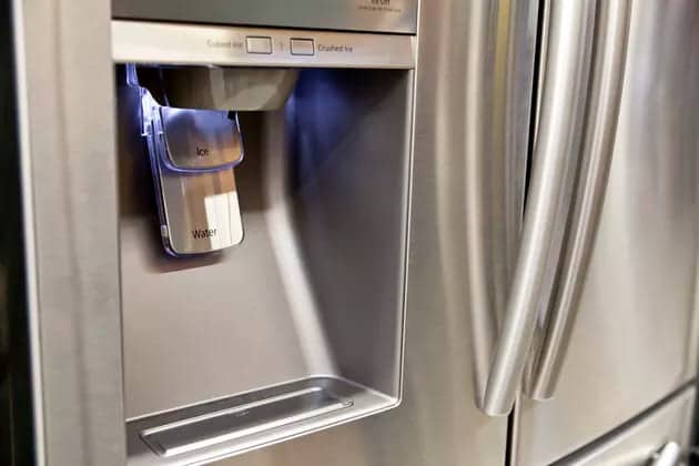 a close view of refrigerator water dispenser