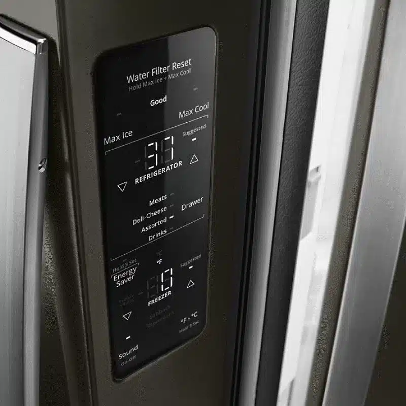 A view of a refrigerator temperature in celsius