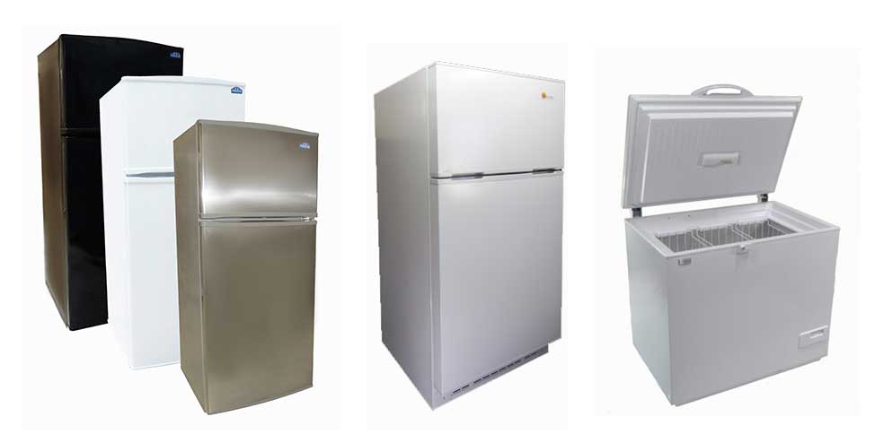 A view of propane powered fridges